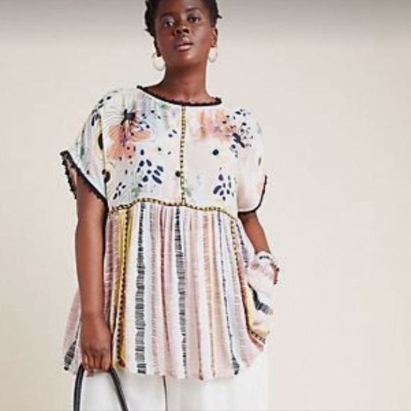 Anthropologie Conditions Apply Medium Floral Boho Tunic - Picture 3 of 7